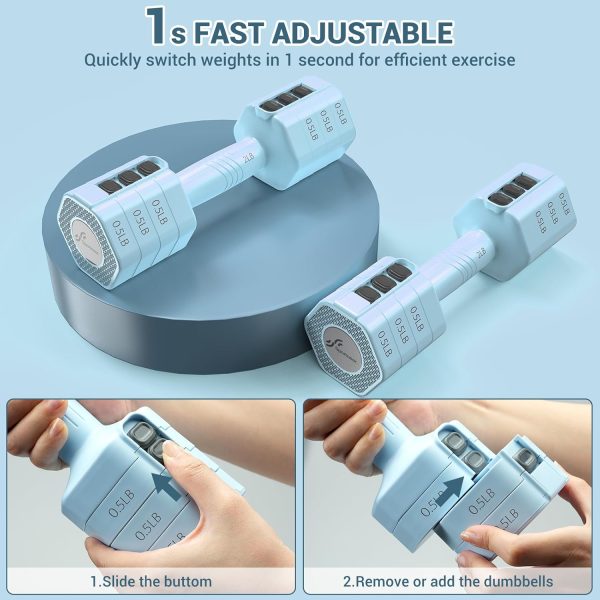 Adjustable Dumbbells Hand Weights Set: Sportneer 4 In 1 Weight Each 2lb 3lb - Image 2