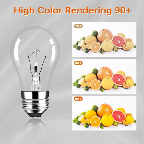 Dimmable Oven Light Bulb 2 Pack 40 Watts Appliance Bulb A15 High Heat Bulbs - Image 4