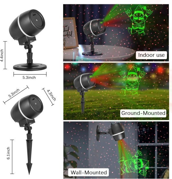 Christmas Laser Projector - Red and Green Dancing Santa Claus Outdoor - Image 5