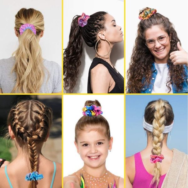 24Pcs Hair Scrunchies for Girls Shiny Metallic Scrunchies Cute Elastic Hair - Image 6