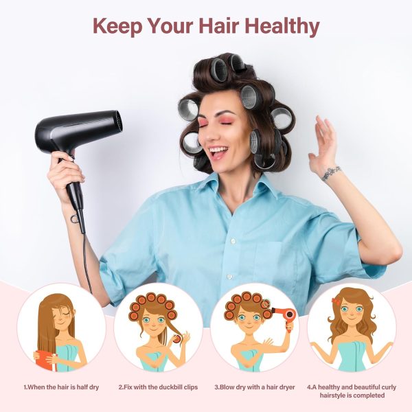 48 Pcs Self Grip Hair Rollers Set with 26 Rollers Hair Curlers & 20 Metal - Image 6