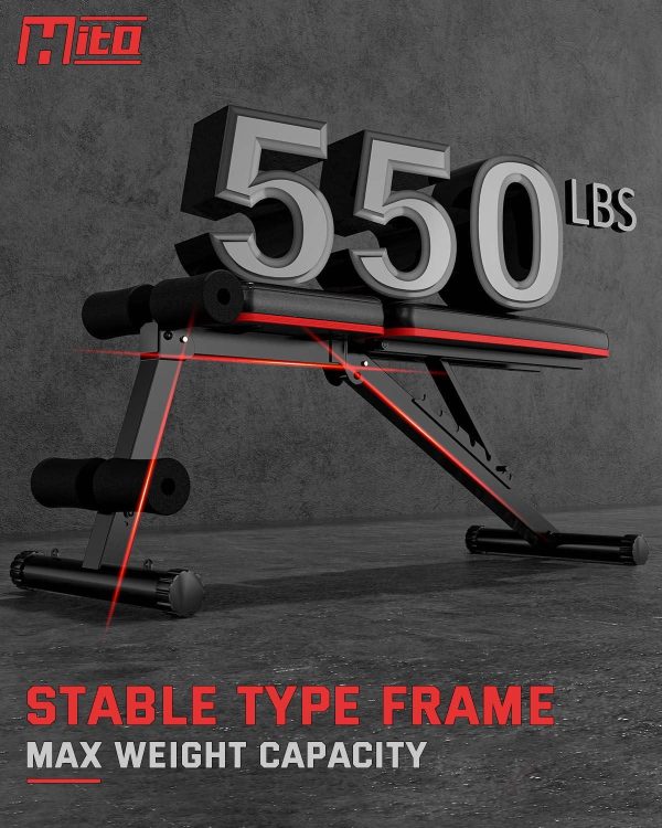 HITOSPORT Adjustable Weight Bench for Full Body Exercise, Foldable Strength - Image 2