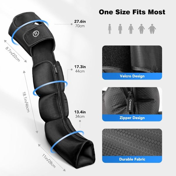 Leg Massager with Heat and Air Compression for Circulation and Pain Relief, - Image 5