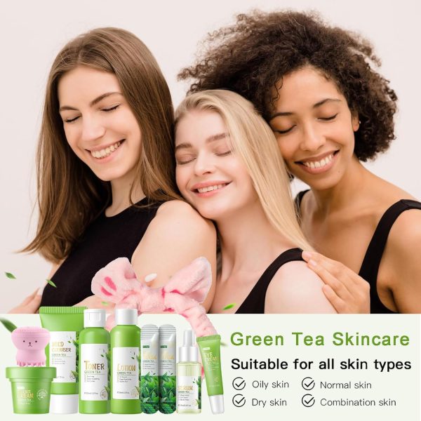 Green Tea Skincare Set, Organic Skin Care Set, Facial Kit for Women/Teenage - Image 6