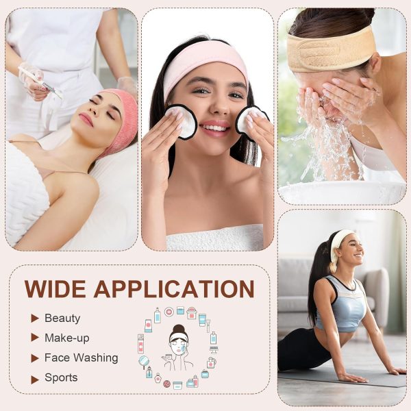 4 Pack Spa Headbands for Women, Lengthened Adjustable Makeup Headbands for - Image 7