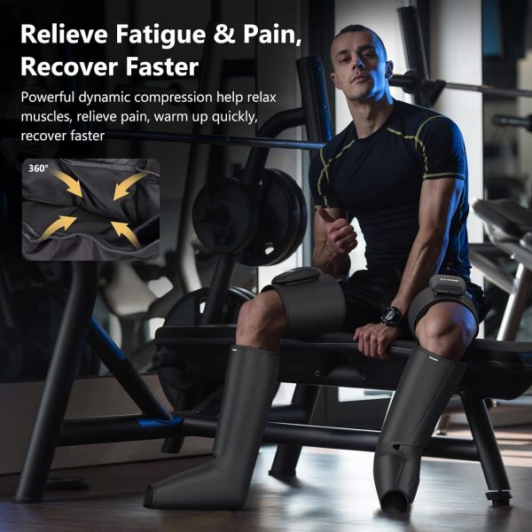 FIT KING Cordless Full Leg Massager Compression Boots, Rechargeable Foot - Image 3