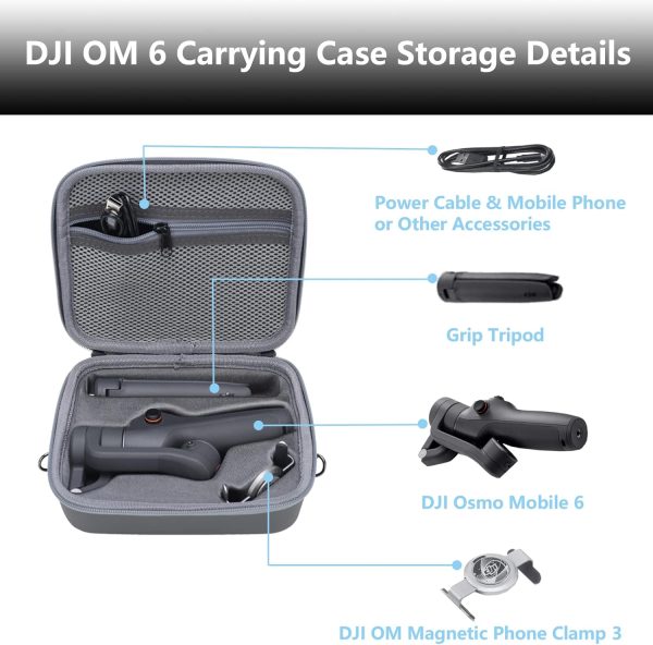 Travel Case for DJI OM 6 - Portable Storage Bag Hardshell Carrying Case - Image 2