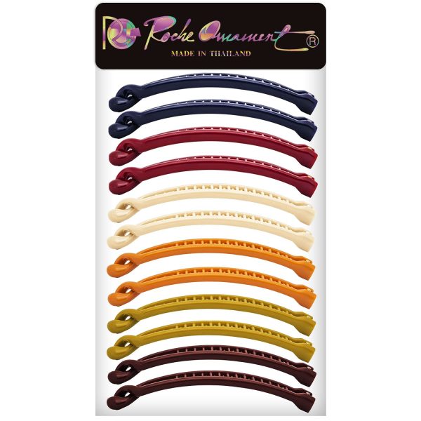 RC ROCHE ORNAMENT 12 Pcs Womens French Clutcher Thin Curve Banana Hair Clip - Image 5
