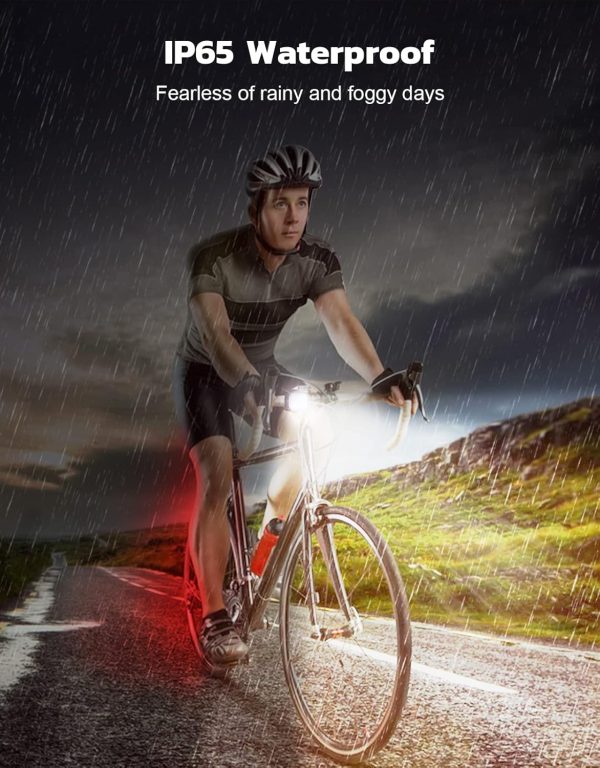 Bike Lights for Night Riding, USB Rechargeable Bike Lights Front and Back, - Image 7