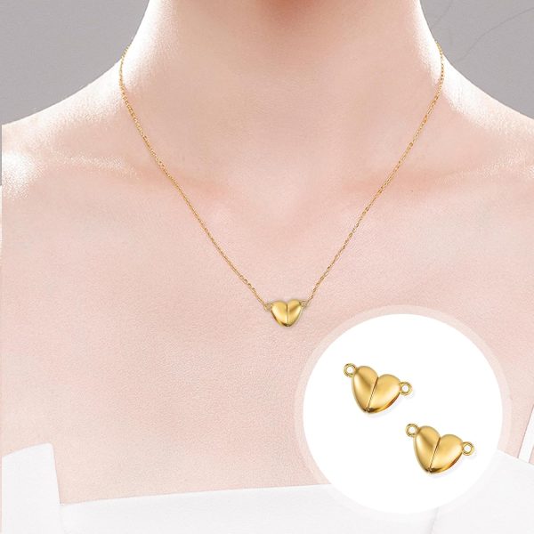 30 PCS Heart Shaped Magnetic Clasps for Jewelry, Gold Silver Bracelet Clasp - Image 5