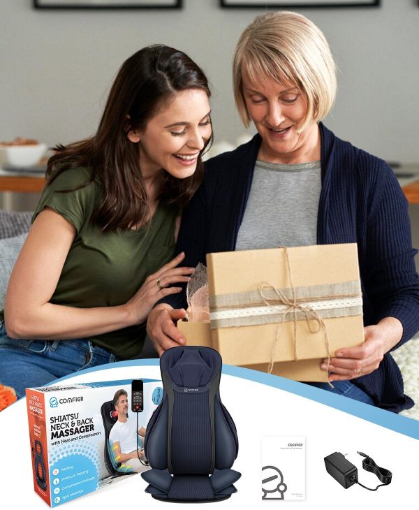 COMFIER Shiatsu Back Massager with Heat for Pain Relief Deep Tissue, - Image 7