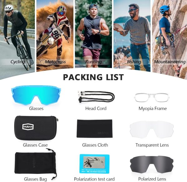 Polarized Cycling glasses Sports Sunglasses for Men Women Outdoor softball - Image 6