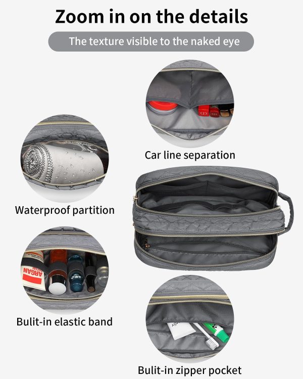 Vlando Toiletry Bag for Women,Makeup Cosmetics Travel Bag,Travel Toiletries - Image 3