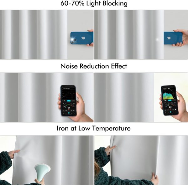 MIULEE Back Tab Light Blocking Curtains 108 Inch Long 2 Panels Set for - Image 5