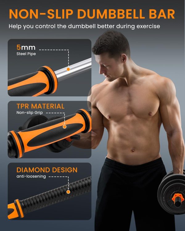 Adjustable Weights Dumbbells Set, 22/33/44/55/66/88lbs Free Weights - Image 5