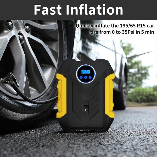Digital Air Compressor for Car Auto Pump Portable Tire Inflator with LED - Image 4