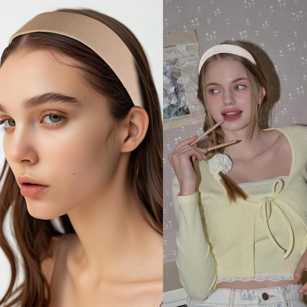 4PCS Headbands for Women Girls Thick Headbands,Wide Padded Headband Non - Image 4