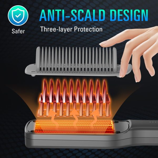 SDLOGAL Hair Straightener Brush, Hair Straightener Comb Straightening Brush - Image 3