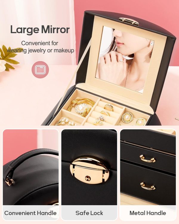Homde Girls Jewelry Box Jewelry Storage Case Organizer with Mirror for - Image 5