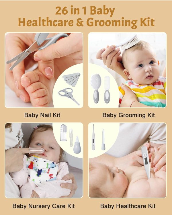 Lictin Baby Healthcare and Grooming Kit, 26 in 1 Rechargeable Nail Trimmer - Image 7