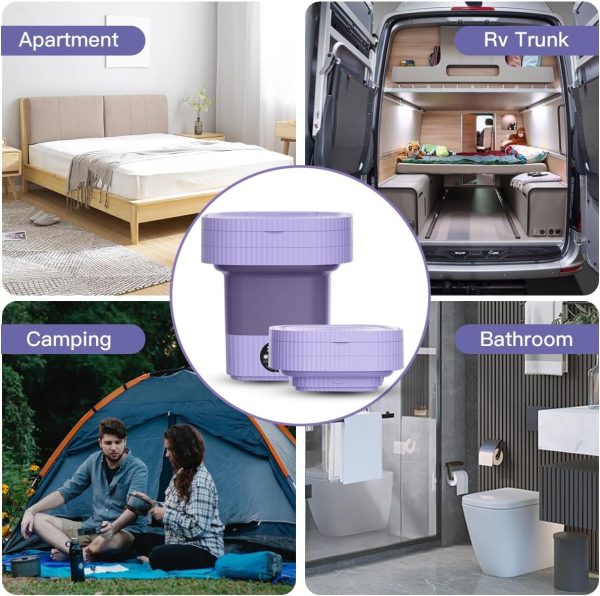 Portable Washing Machine,10L Folding Mini Washer with 3 Modes Deep Cleaning - Image 9