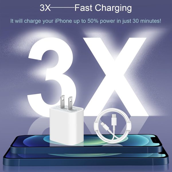 iPhone 14 13 12 11 Super Fast Charger [2Pack] cargador 20W Rapid USB C Wall - Image 2