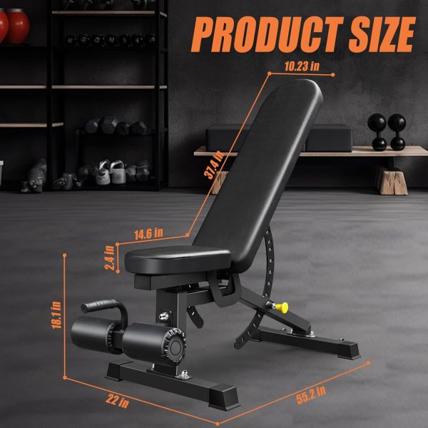 Adjustable Weight Bench for Home Gym, 800LBS Weight Bench, Exercise Workout - Image 4
