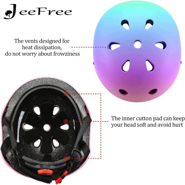 Adjustable Color Gradient Skateboard Helmet for 3-5-8-14+Ages【Toddler Kids - Image 3