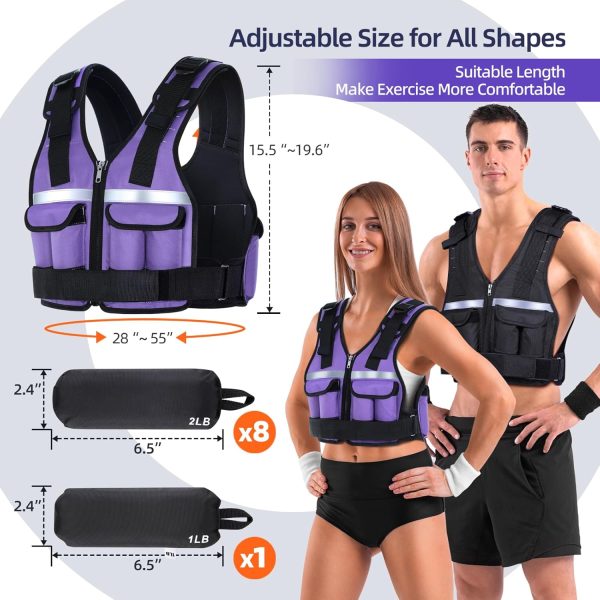 Adjustable Weighted Vest Weights Set: Sportneer 2-18 lbs/2-19 lbs Body - Image 3
