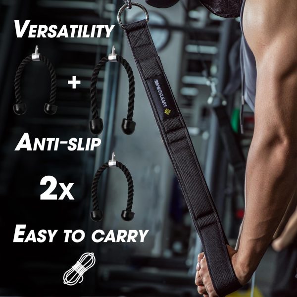MANUEKLEAR Tricep Rope Cable Attachment Handles, Greater Range of Motion, - Image 3