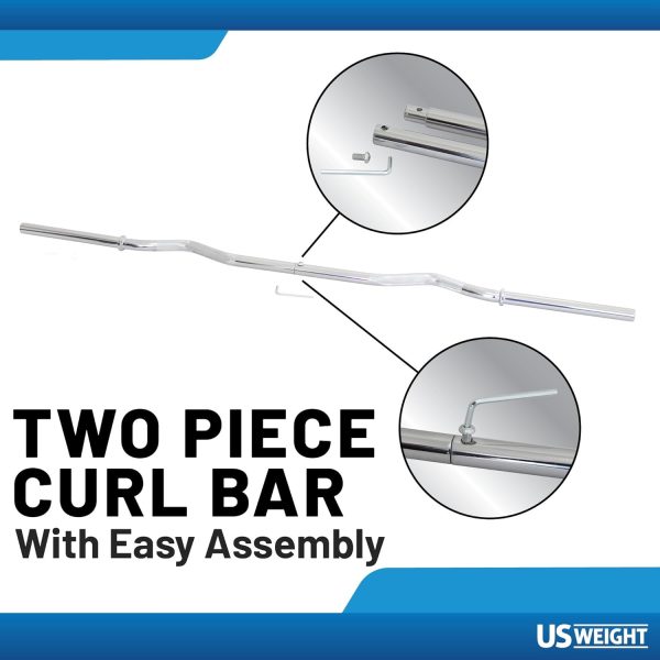 US Weight 60lb Curl Bar Weight Set with Spring Clips – Adjustable Workout - Image 5