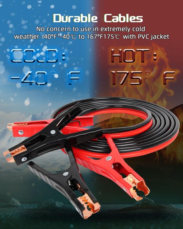 SCITOO 6 Guage 16FT Jumper Cables, Jumper Cables Kit for Car SUV Trucks, - Image 5