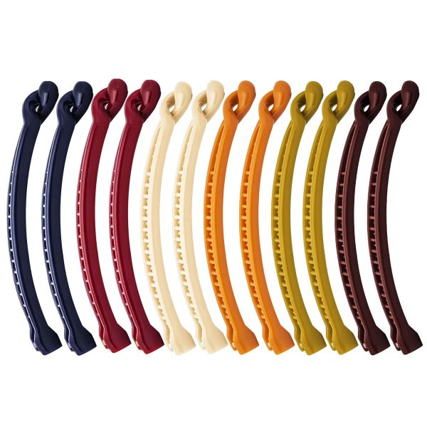 RC ROCHE ORNAMENT 12 Pcs Womens French Clutcher Thin Curve Banana Hair Clip - Image 3
