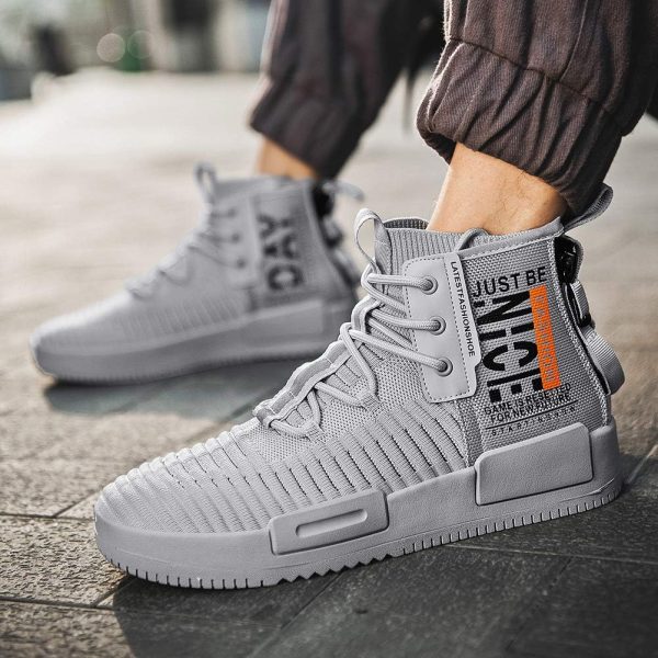 RUNMAXX Mens Fashion Walking Lace Up High Top Shoes Stylish Running - Image 8