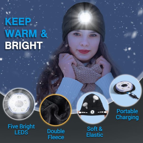 Men Gifts LED Beanie Hat with Light - Christmas Stocking Stuffers Birthday - Image 3