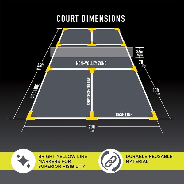 Franklin Sports Pickleball Court Marker Kit - Lines Marking Set with Tape - Image 3