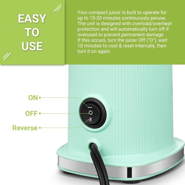 Aobosi Compact Small Mini Juicer Machines Space-Saving Slow Masticating - Image 4