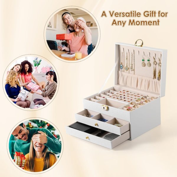 3 Layer Jewelry Box, Jewelry Holder Organizer with Jewelry Organizer - Image 8