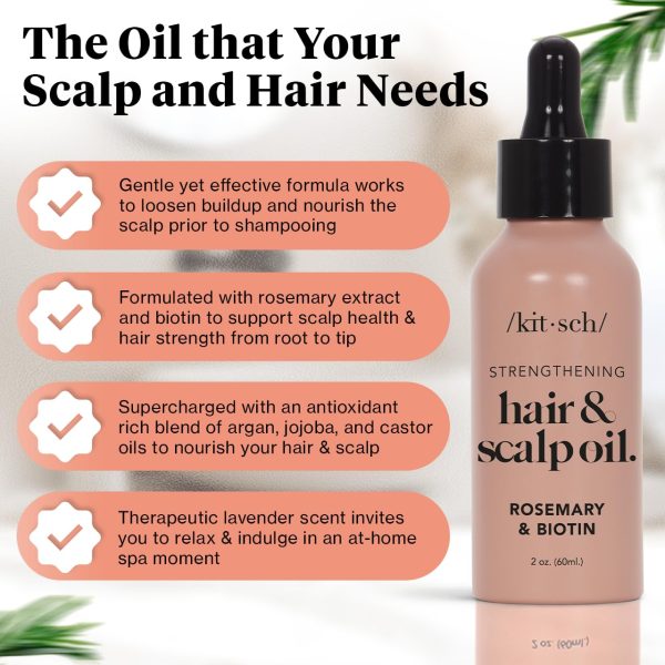 Kitsch Rosemary Oil for Healthy Scalp, Pre Wash Scalp & Hair Oil Infused - Image 2