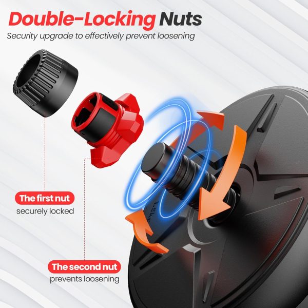 Adjustable dumbbell set, 55/70lbs Free Weights set with upgraded nut, 4 in - Image 3