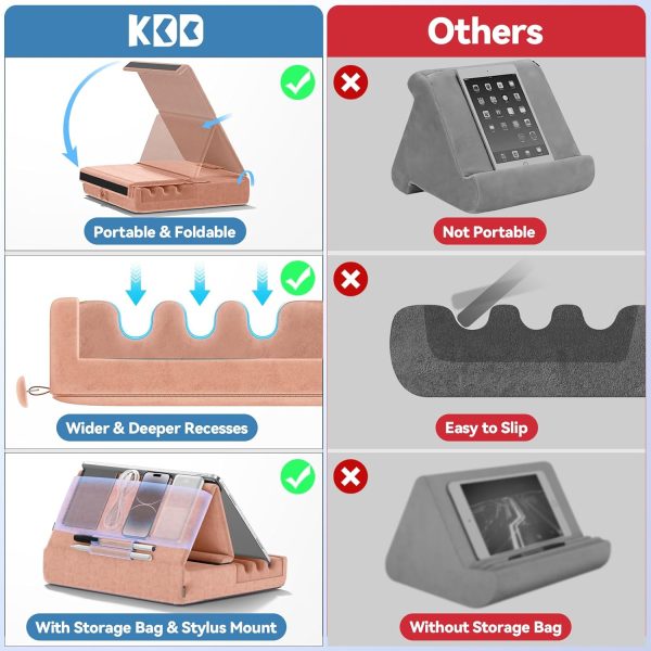 KDD Tablet Pillow Holder, Foldable iPad Stand for Lap, Bed and Desk -Tablet - Image 4