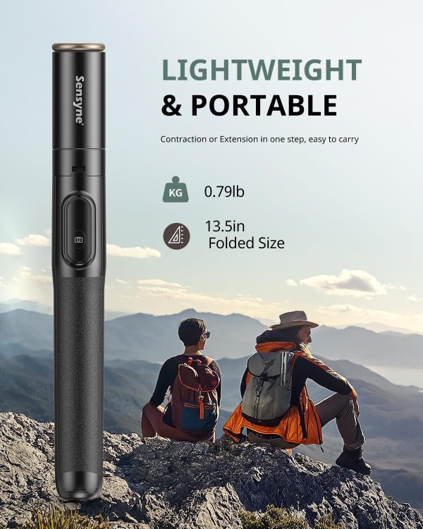Sensyne 60" Phone Tripod & Selfie Stick, Lightweight All in One Phone - Image 6