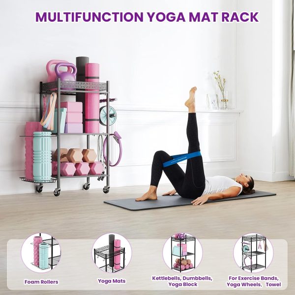 Yoga Mat Storage Rack, Home Gym Storage Rack Yoga Mat Holder, VOPEAK - Image 7