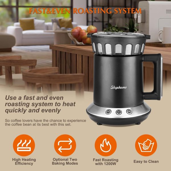 HOMOKUS Coffee Roaster Machine for Home Use - Two Baking Modes (Med and - Image 2