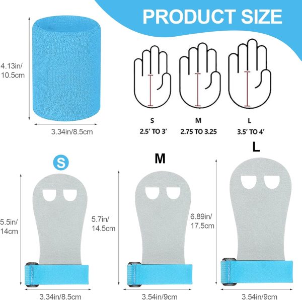 2 Sets Gymnastics Hand Grips Gloves Wristbands, Gymnastic Hand Grips - Image 2