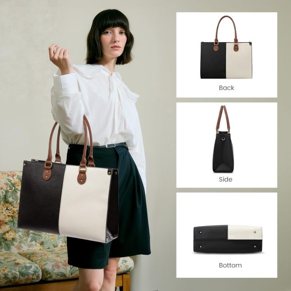 LOVEVOOK Laptop Bag for Women, 15.6 inch Laptop Tote Bag Vintage Work Bags - Image 7