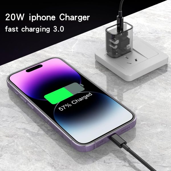 Phone Charger [MFi Certified] 3 Pack 20W PD USB C Wall Fast Charger Adapter - Image 2