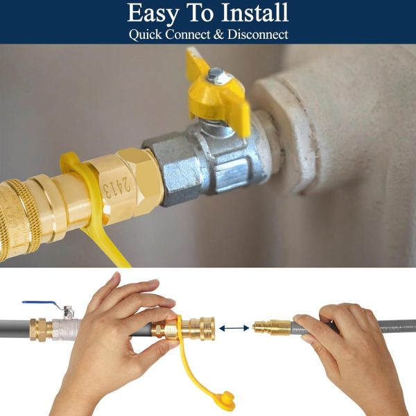 3/8" ID Natural Gas Hose, 12FT Low Pressure LPG Hose with Quick Connect, - Image 5