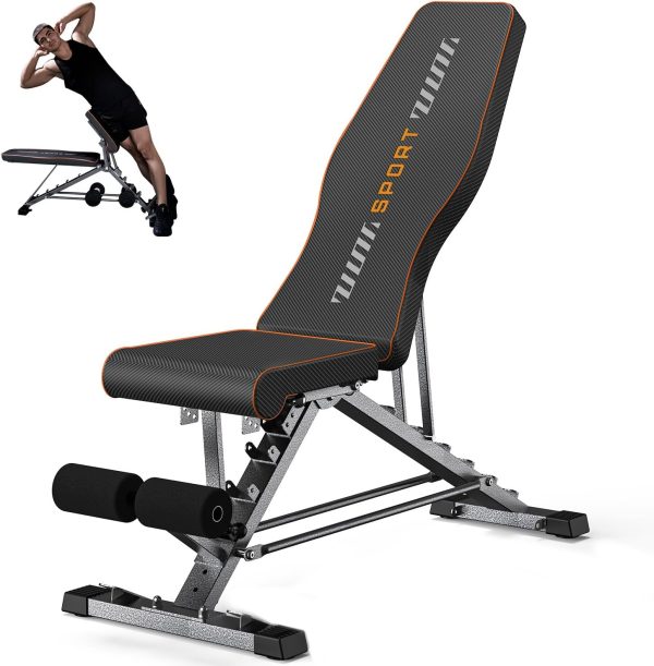 KUYOU Weight Bench, 2 in 1 Workout Bench Roman Chair, Adjustable Weight - Image 9