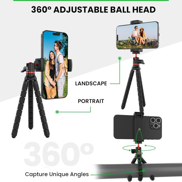 Mini Flexible Tripod for Cell Phones - iPhone Tripod Stand with Wireless - Image 2